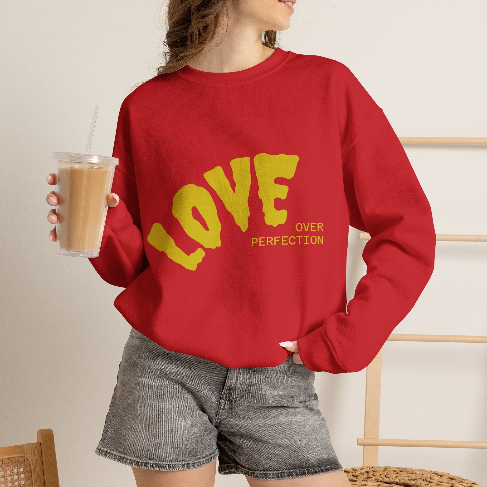 Damen Oversized Pullover mit Statement-Print