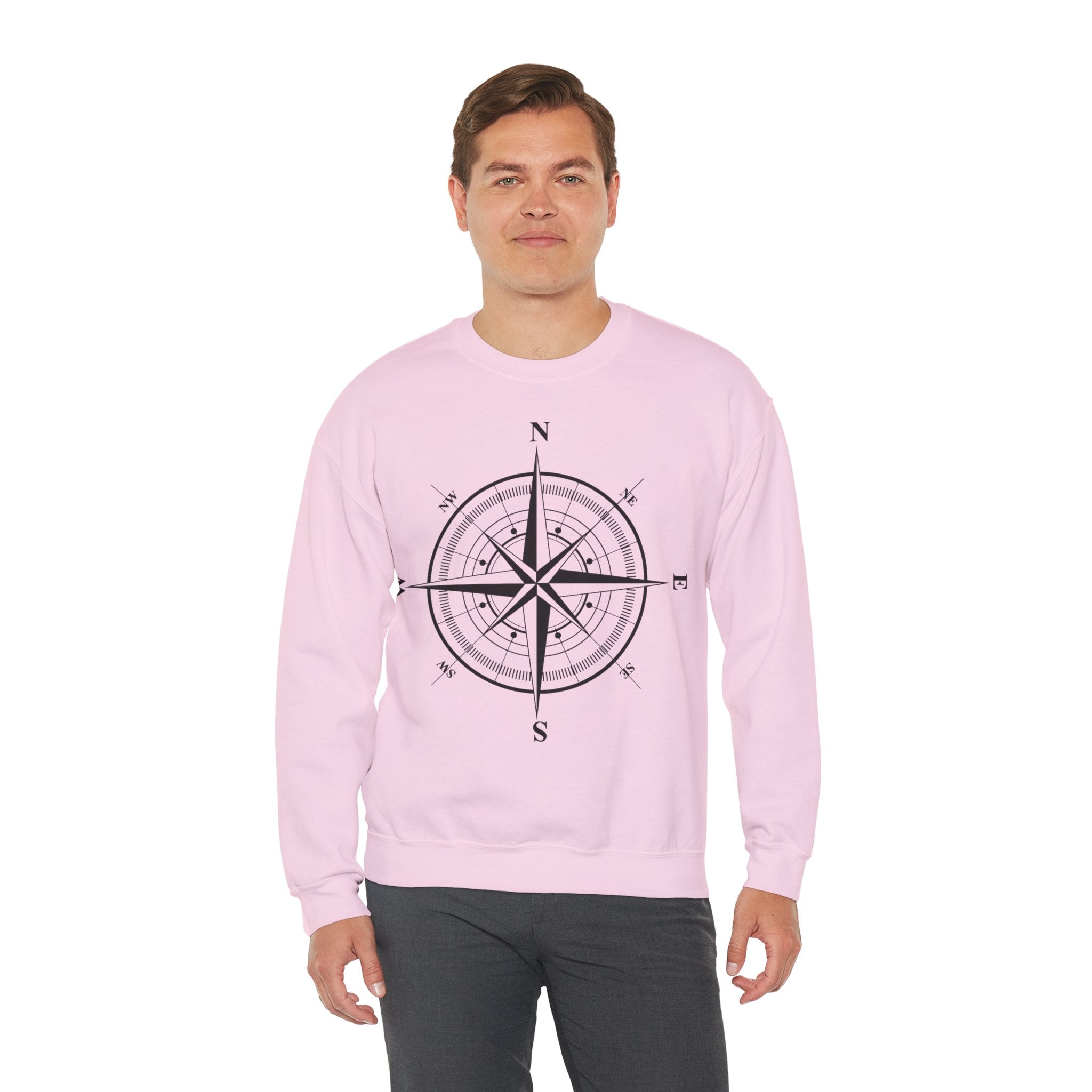 Kompass-Rose Sweatshirt – Nautik Crewneck für Reisende & Entdecker Ansicht 50 – Sweatshirt – ESTID