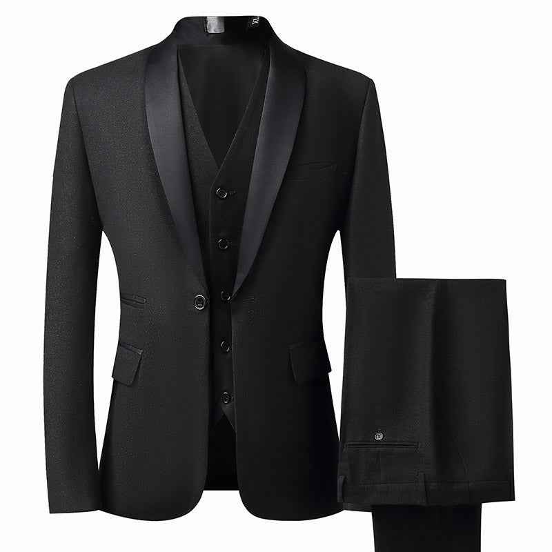 Herren Slim Fit Anzug Set 3-teilig | Schalkragen Tuxedo für Hochzeit & Gala Ansicht 8 – anzug – ESTID