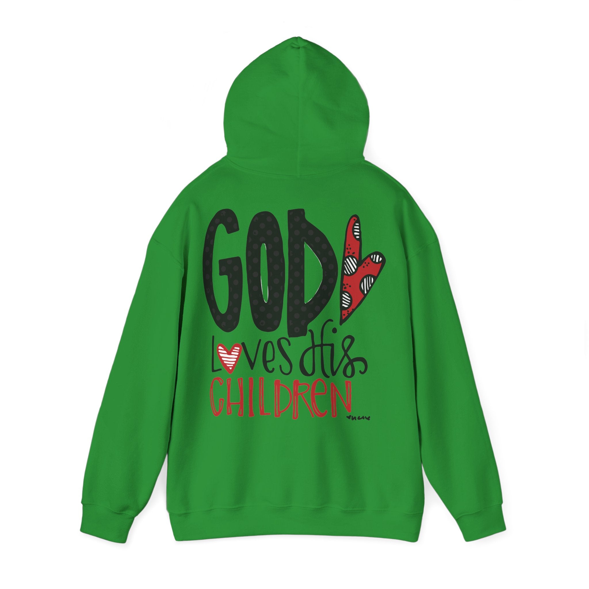 Gott liebt seine Kinder Kapuzenpullover – Cross Hoodie mit handschriftlicher Botschaft Ansicht 38 – Hoodie – ESTID