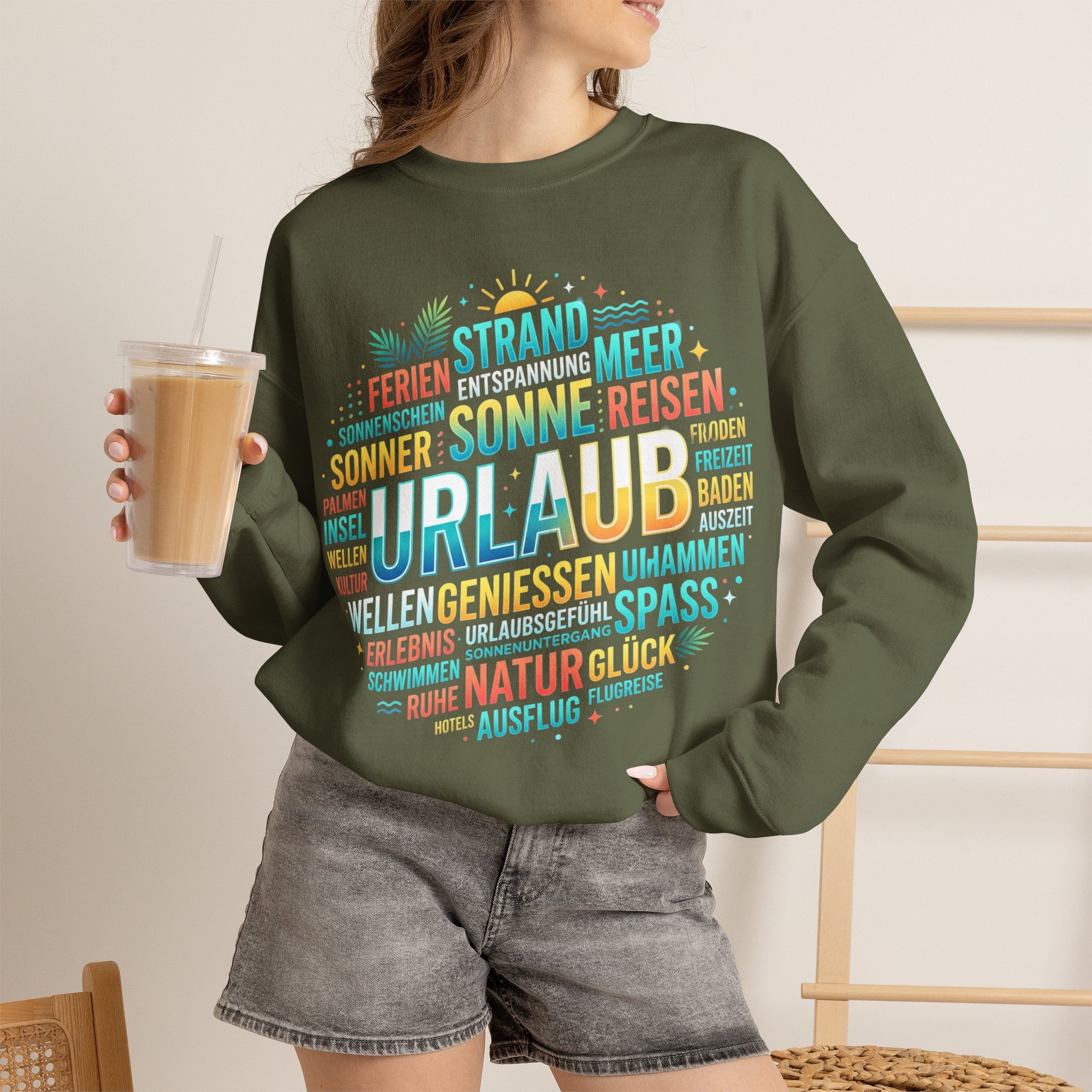 Tropical Palm Sunset Sweatshirt – Beach Vacation Crewneck