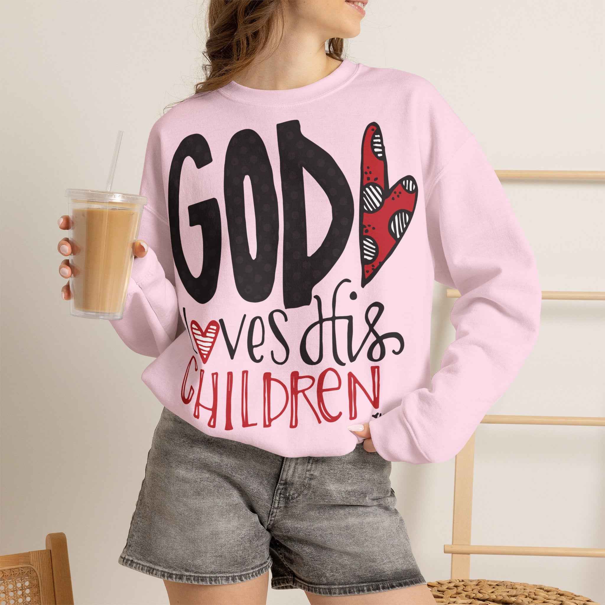 Gott liebt Seine Kinder Sweatshirt – Faith-Crewneck für Kinder und Familie