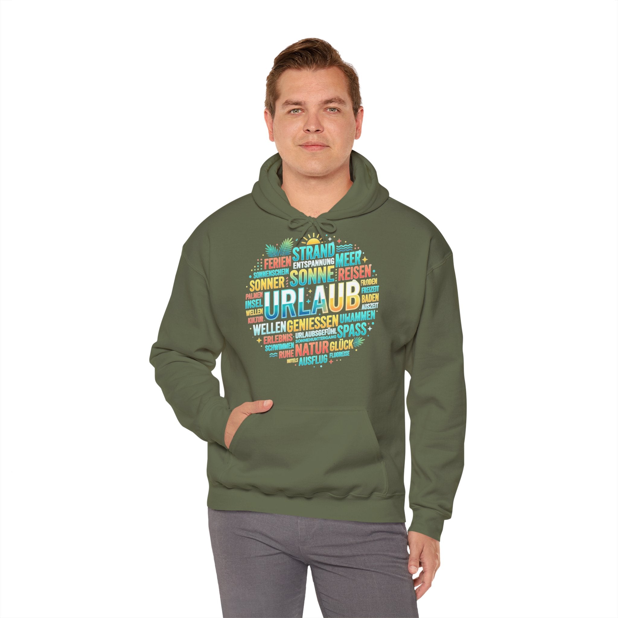 Urlaub Hoodie – Tropischer Palm Sunset Kapuzenpullover