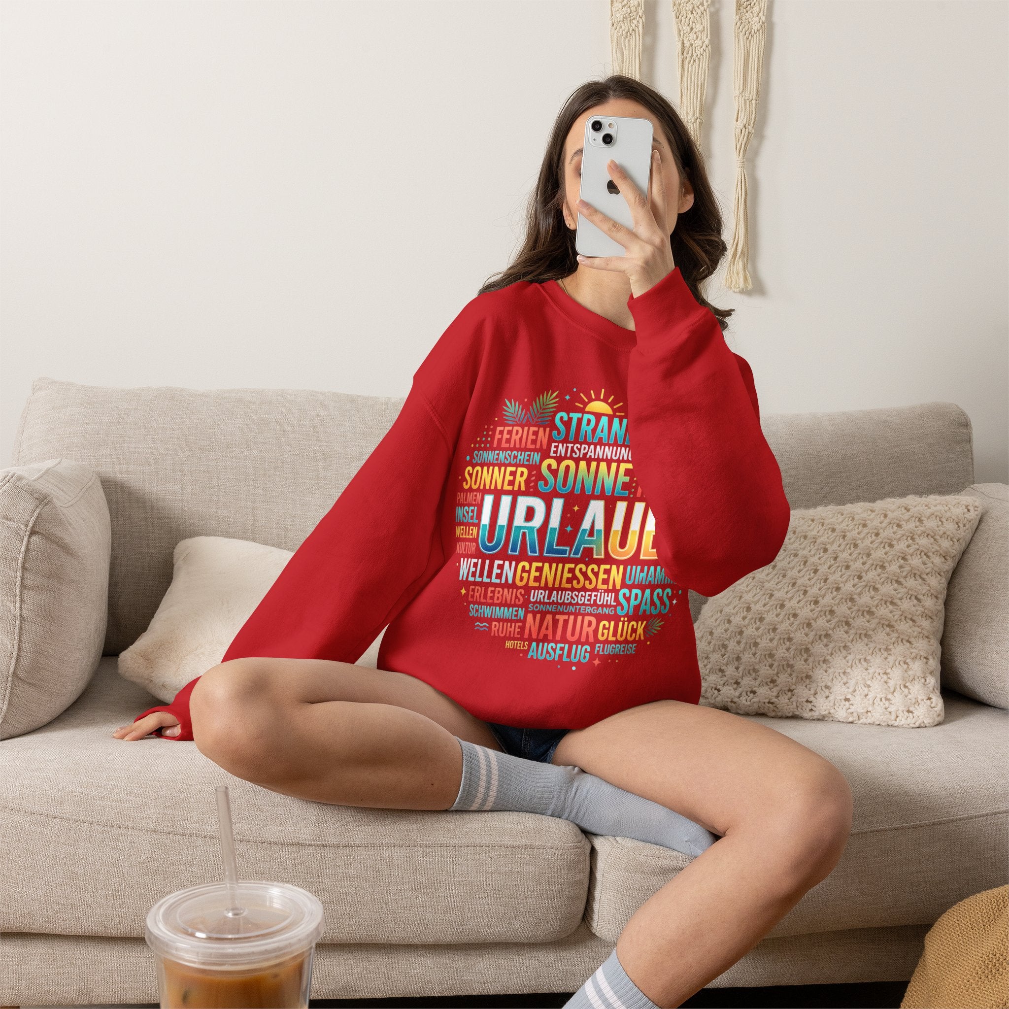 Tropical Palm Sunset Sweatshirt – Beach Vacation Crewneck