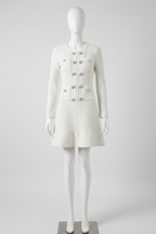 Elegantes Damen Woll-Tweedkleid Weiß Ansicht 8 – Kleid – ESTID