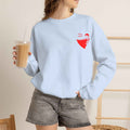 ESTID Damen Oversized Sweatshirt „Grunge Heart“ – Premium Baumwollmix Pullover mit rotem Herz-Print