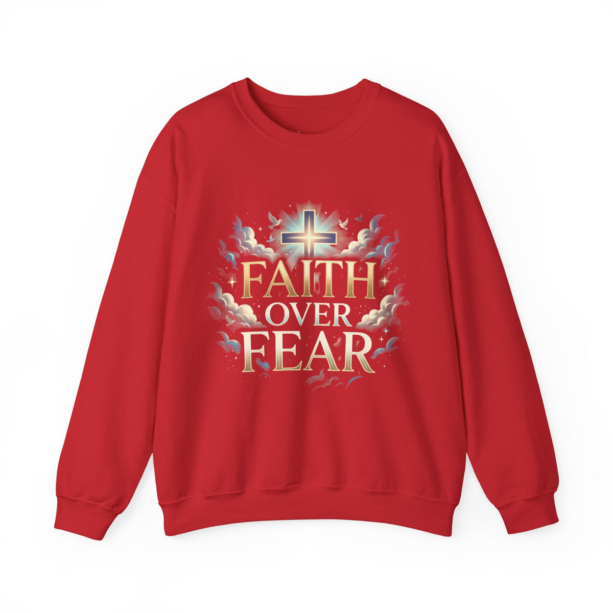 Faith Over Fear Crewneck Sweatshirt – Christliches Kreuz & Jesus Pullover Ansicht 10 – Sweatshirt – ESTID