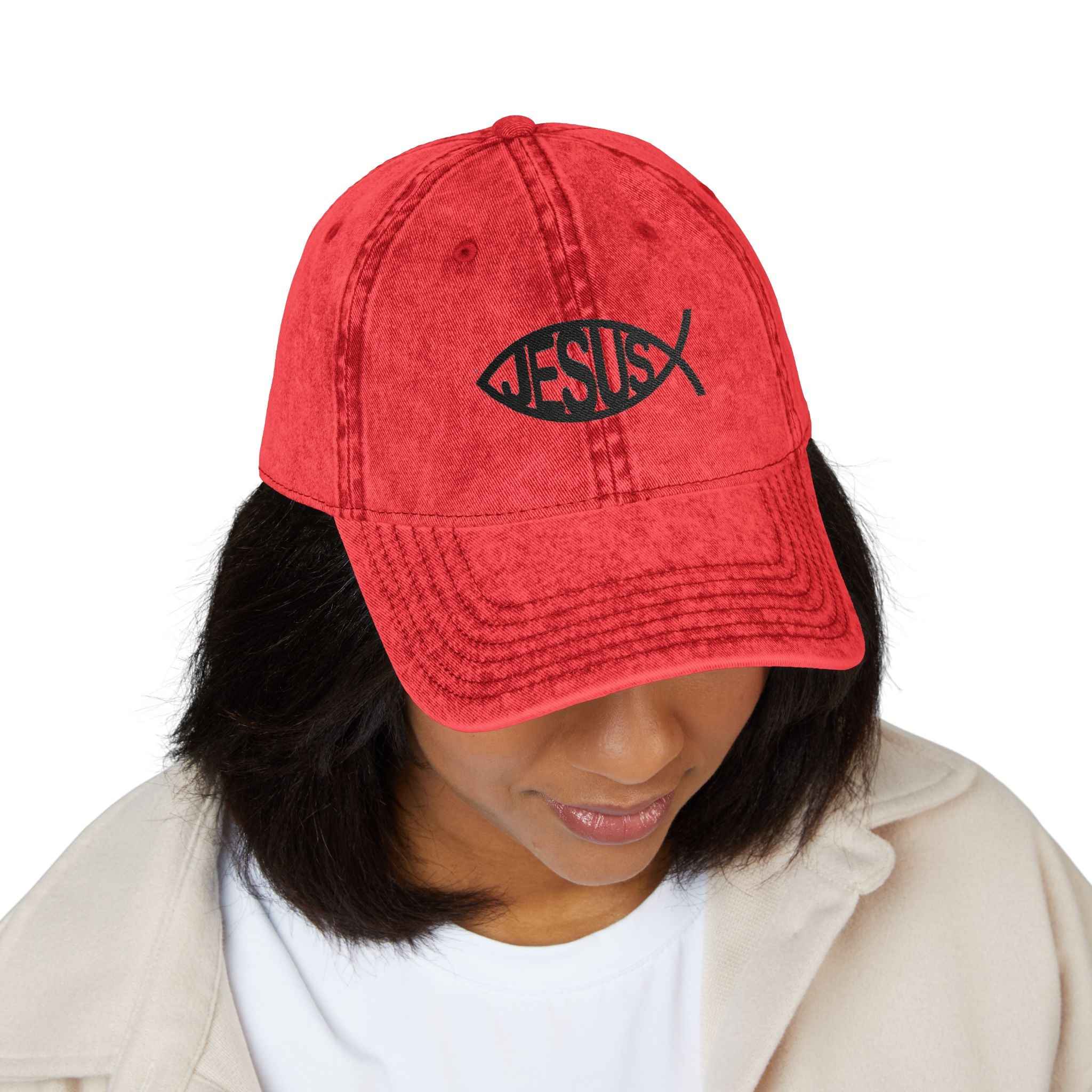 Christliche Vintage Twill Cap im Washed-Look ESTID – Hats – ESTID