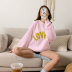 Damen Oversized Pullover mit Statement-Print