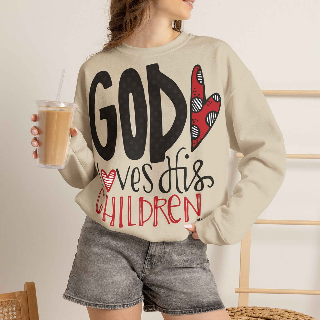 Gott liebt Seine Kinder Sweatshirt – Faith-Crewneck für Kinder und Familie