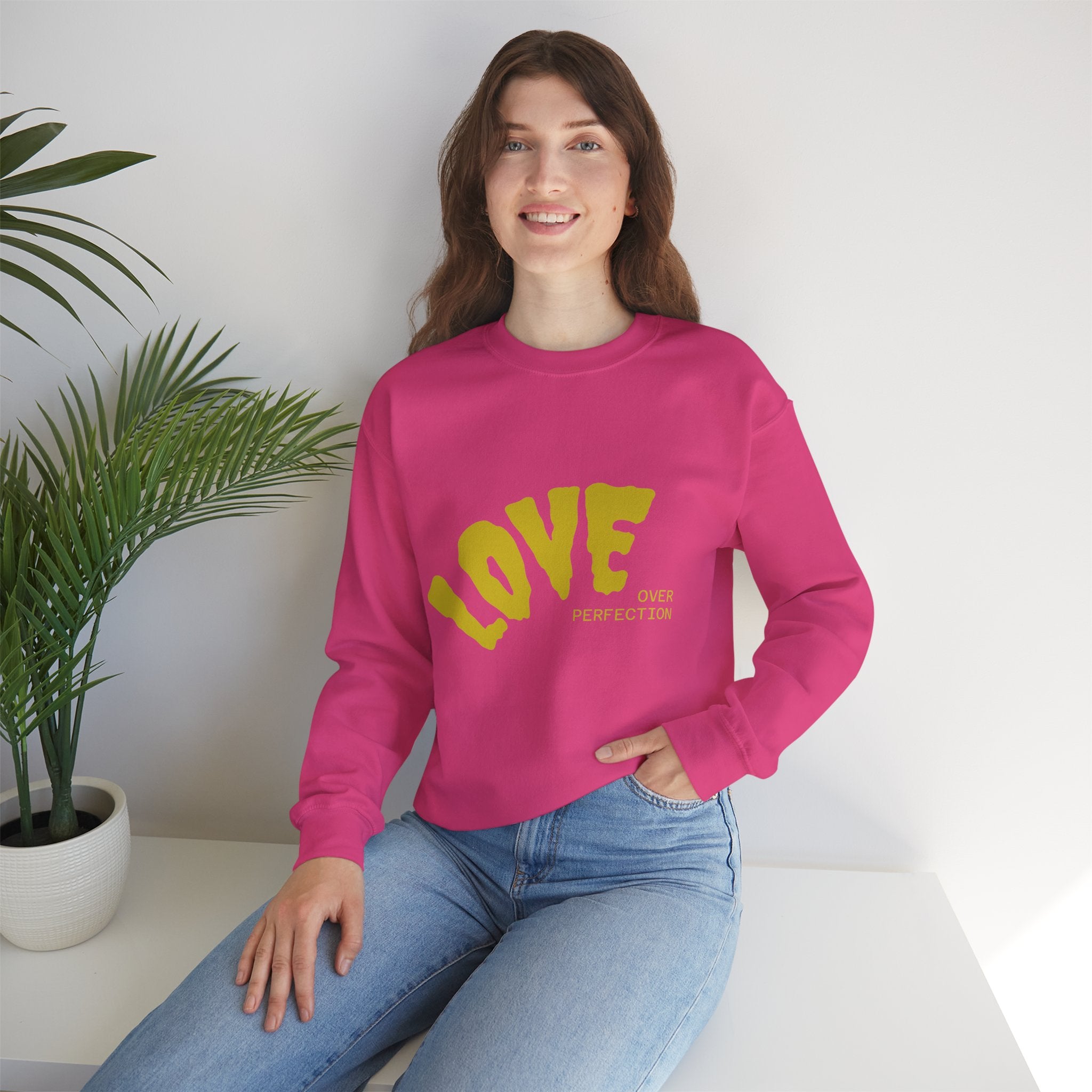 Damen Oversized Pullover mit Statement-Print