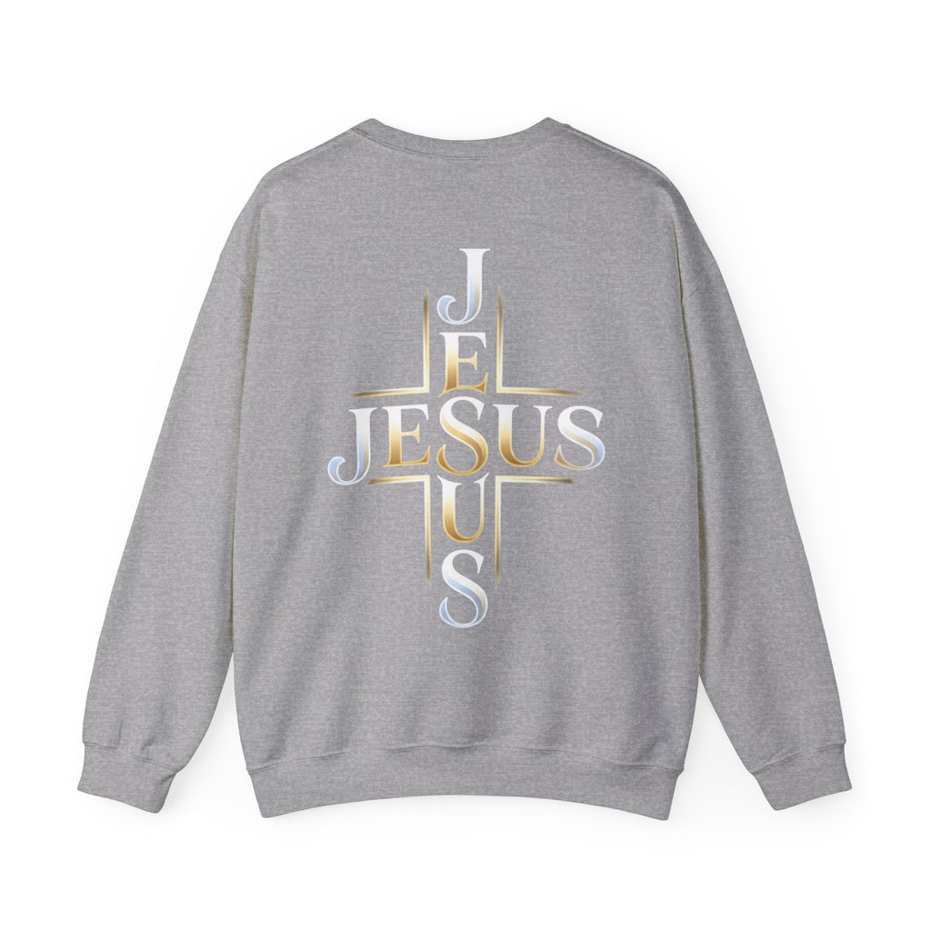 Faith Over Fear Crewneck Sweatshirt – Christliches Kreuz & Jesus Pullover