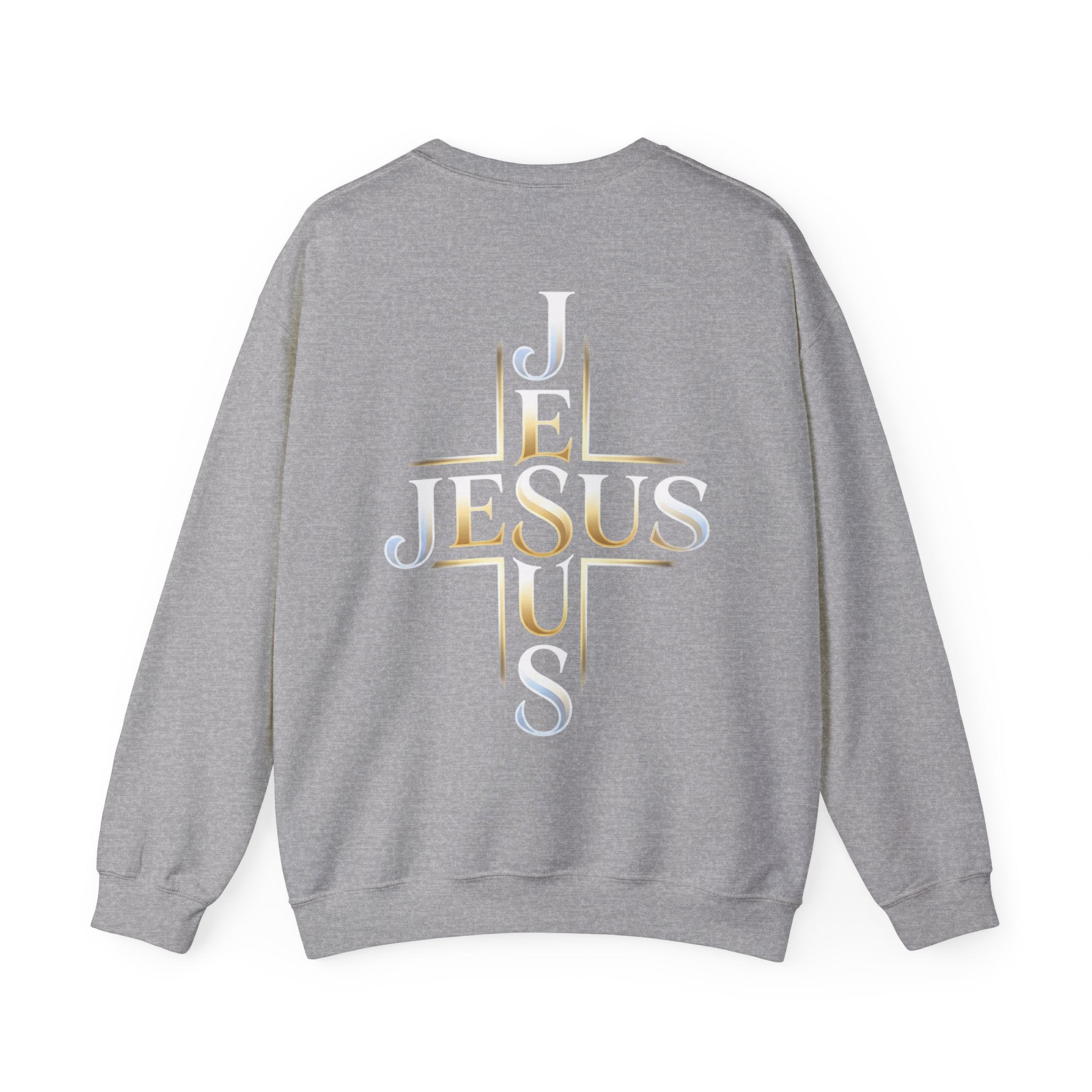 Faith Over Fear Crewneck Sweatshirt – Christliches Kreuz & Jesus Pullover