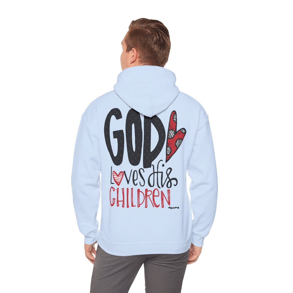 Gott liebt seine Kinder Kapuzenpullover – Cross Hoodie mit handschriftlicher Botschaft