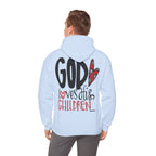 Gott liebt seine Kinder Kapuzenpullover – Cross Hoodie mit handschriftlicher Botschaft