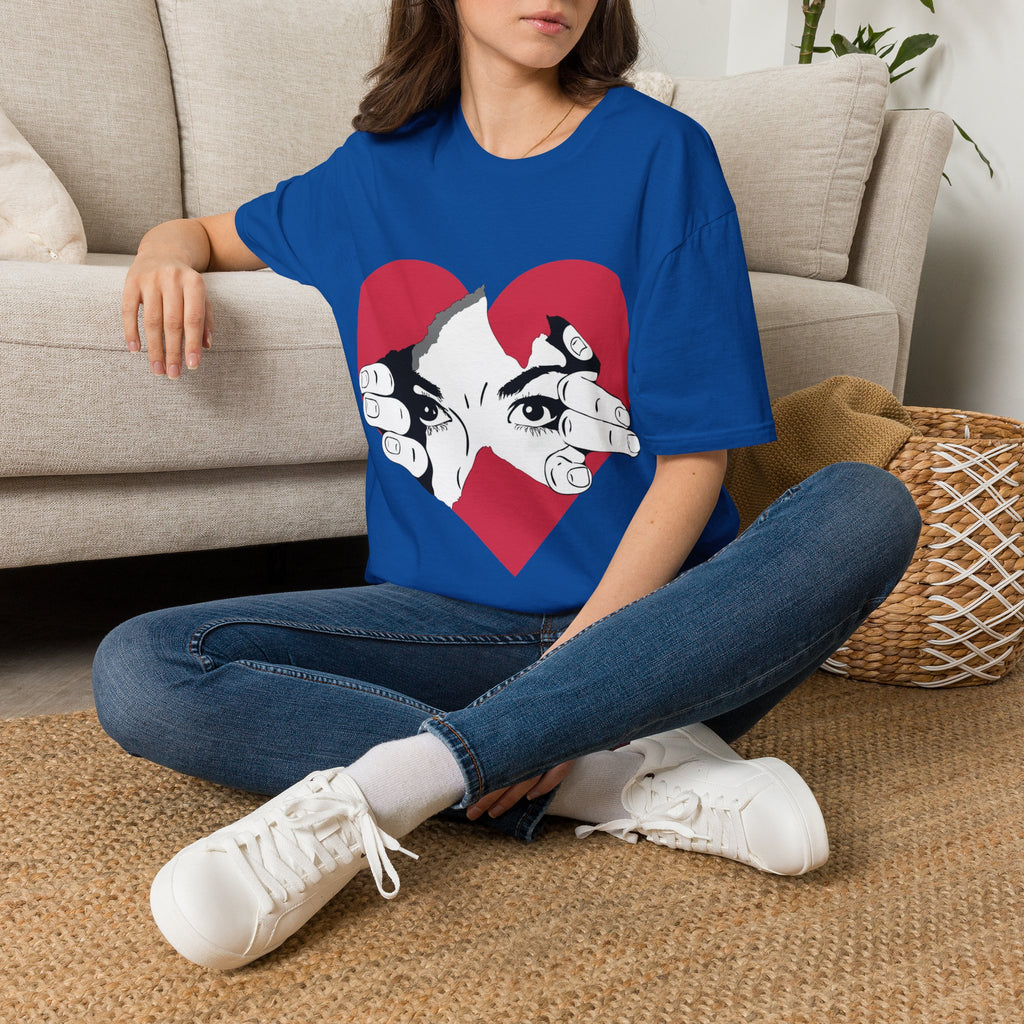 Herz‑Hände T-Shirt – Eye Peek Herz Grafik Tee Ansicht 27 – T-Shirt – ESTID