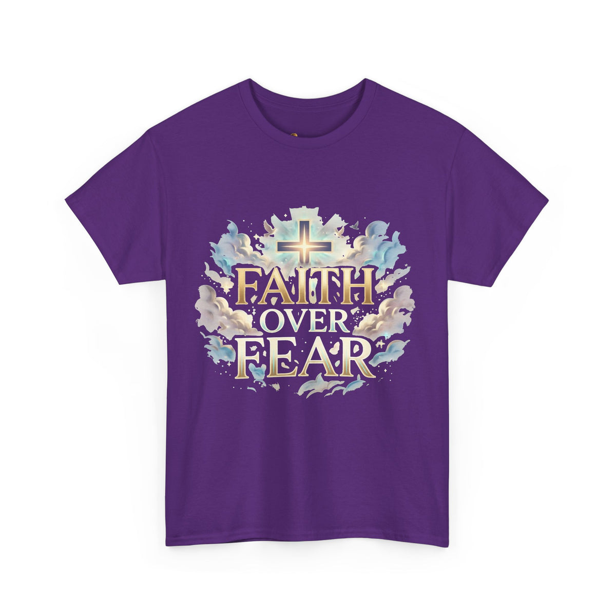 Faith Over Fear T-Shirt – Inspirierendes christliches Shirt mit Kreuz & Wolken Ansicht 10 – T-Shirt – ESTID