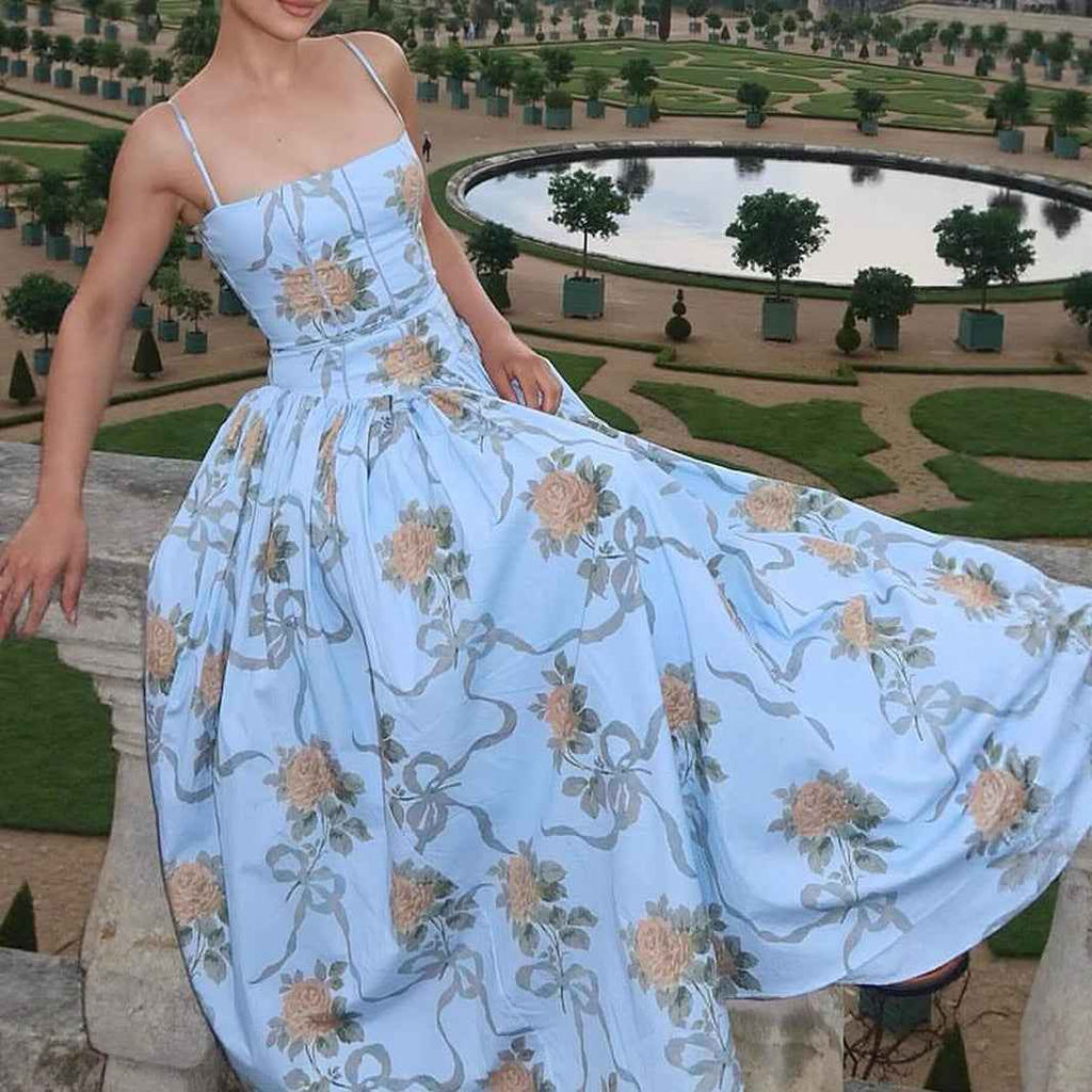 ESTID Damen Maxikleid „Flora Romance“ – Elegantes Corsagenkleid mit floralem Print