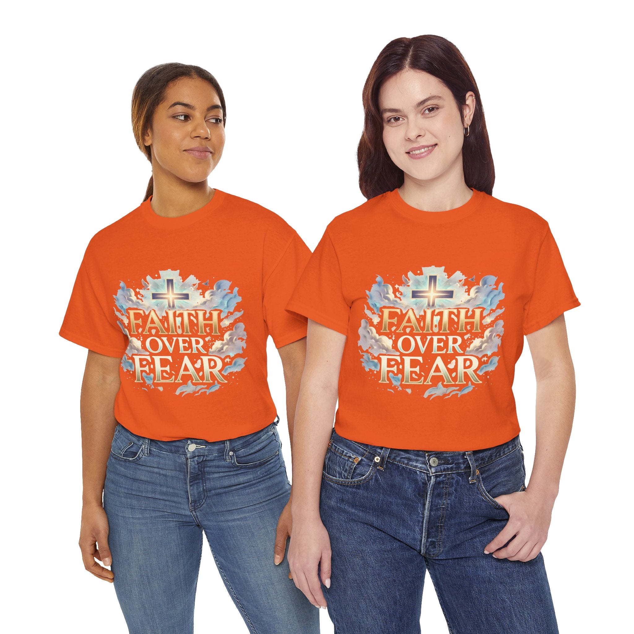 Faith Over Fear T-Shirt – „Glaube statt Angst“ Christian Cross Tee