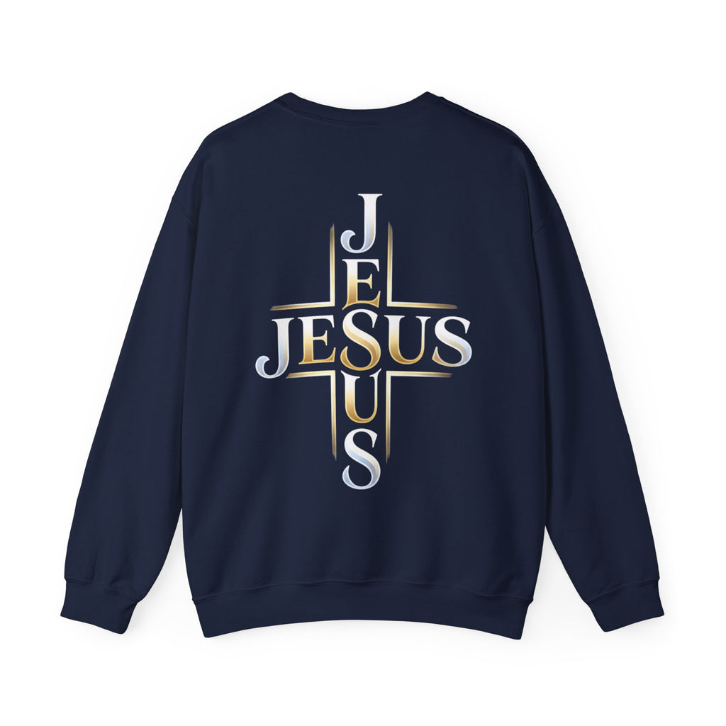 Faith Over Fear Crewneck Sweatshirt – Christliches Kreuz & Jesus Pullover