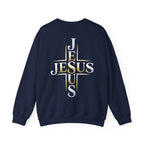 Faith Over Fear Crewneck Sweatshirt – Christliches Kreuz & Jesus Pullover