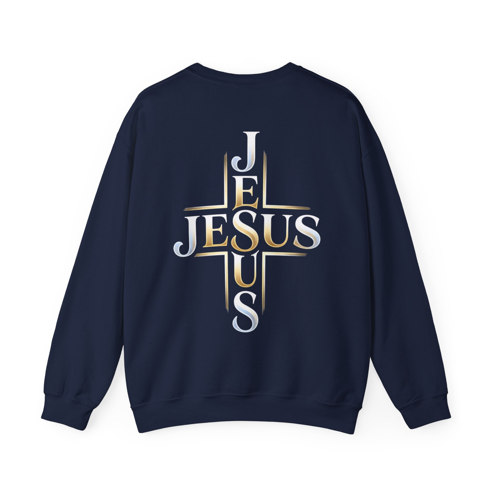 Faith Over Fear Crewneck Sweatshirt – Christliches Kreuz & Jesus Pullover