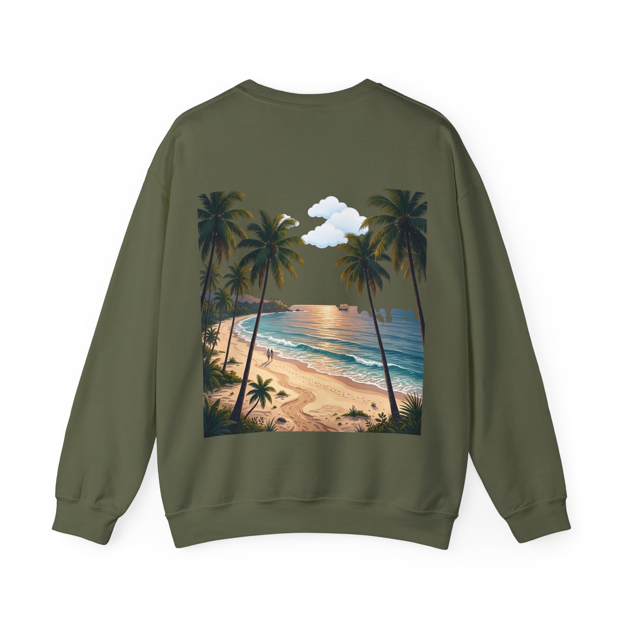 Tropical Palm Sunset Sweatshirt – Beach Vacation Crewneck
