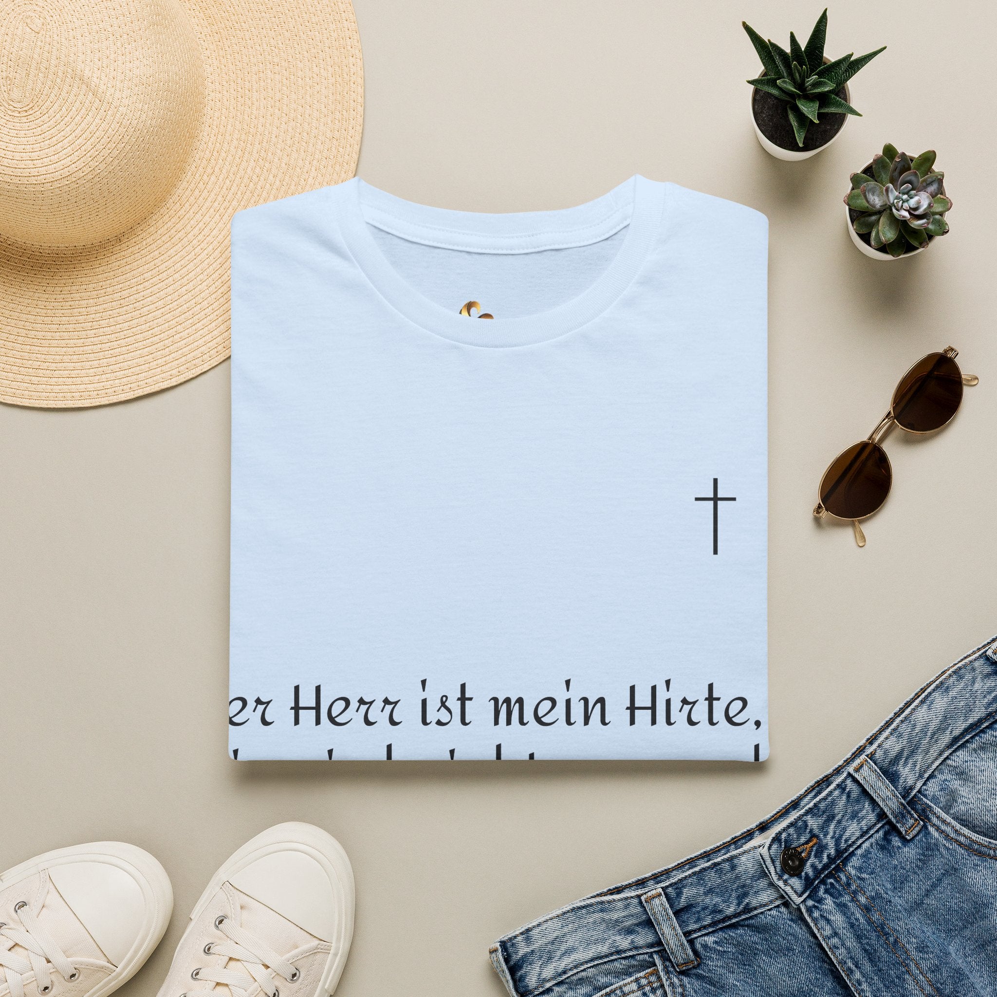 Minimalistisches Unisex Softstyle T-Shirt mit Psalm 23 ESTID Ansicht 7 – T-Shirt – ESTID