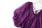 Damen Seidenkleid mit Puffärmeln | Luftsüßes Boho Maxikleid Ansicht 7 – Kleid – ESTID