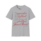 T-Shirt — „Lasst uns bedenken, lasst uns reflektieren“ Inspirierendes christliches Scripture-Shirt Ansicht 12 – T-Shirt – ESTID