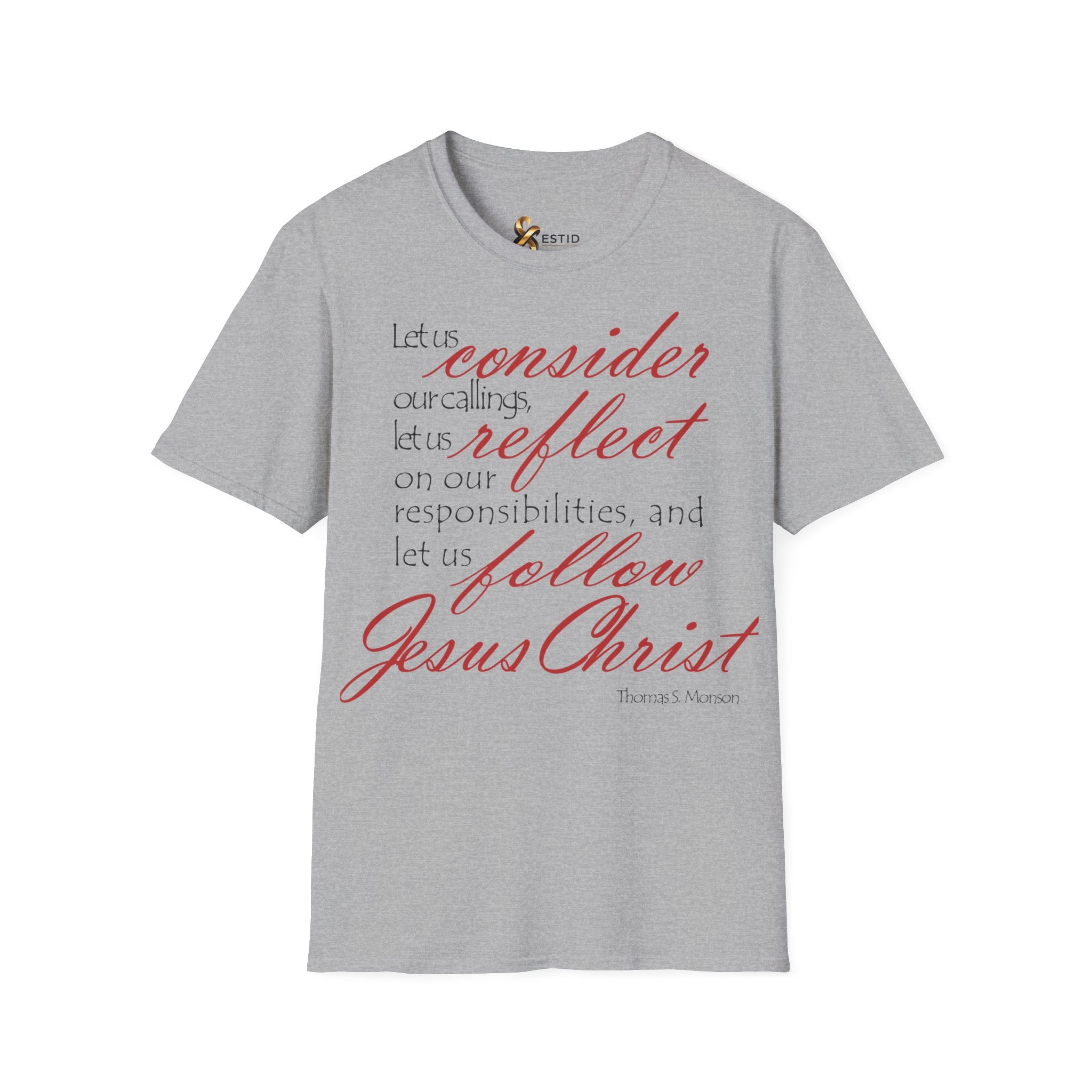 T-Shirt — „Lasst uns bedenken, lasst uns reflektieren“ Inspirierendes christliches Scripture-Shirt Ansicht 12 – T-Shirt – ESTID