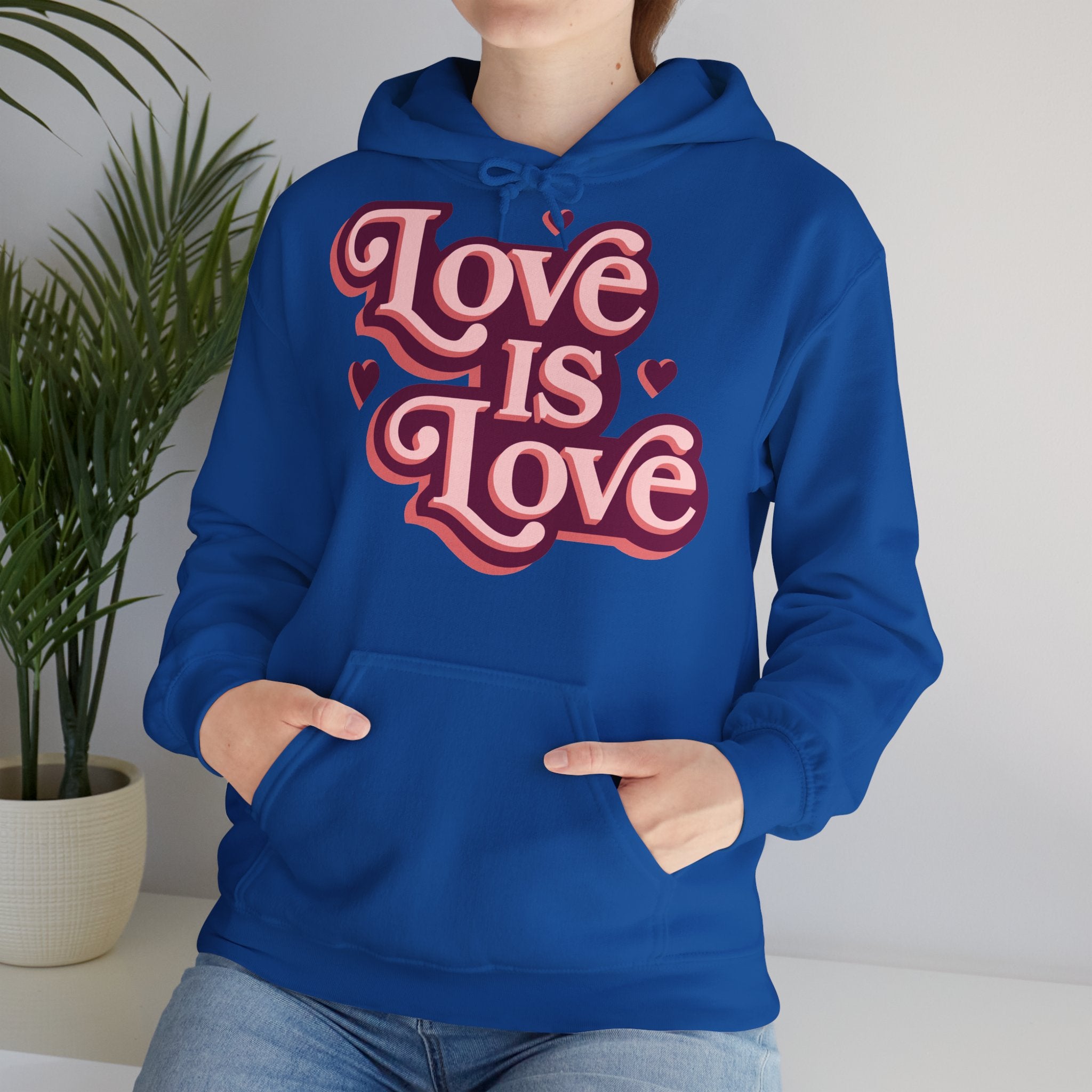 Love Is Love Hoodie – Retro Herz Pride Kapuzenpullover Ansicht 6 – Hoodie – ESTID