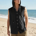 ESTID Herren Ärmelloses Leinenhemd | Sleeveless Hoodie Shirt Ansicht 18 – Shirt – ESTID