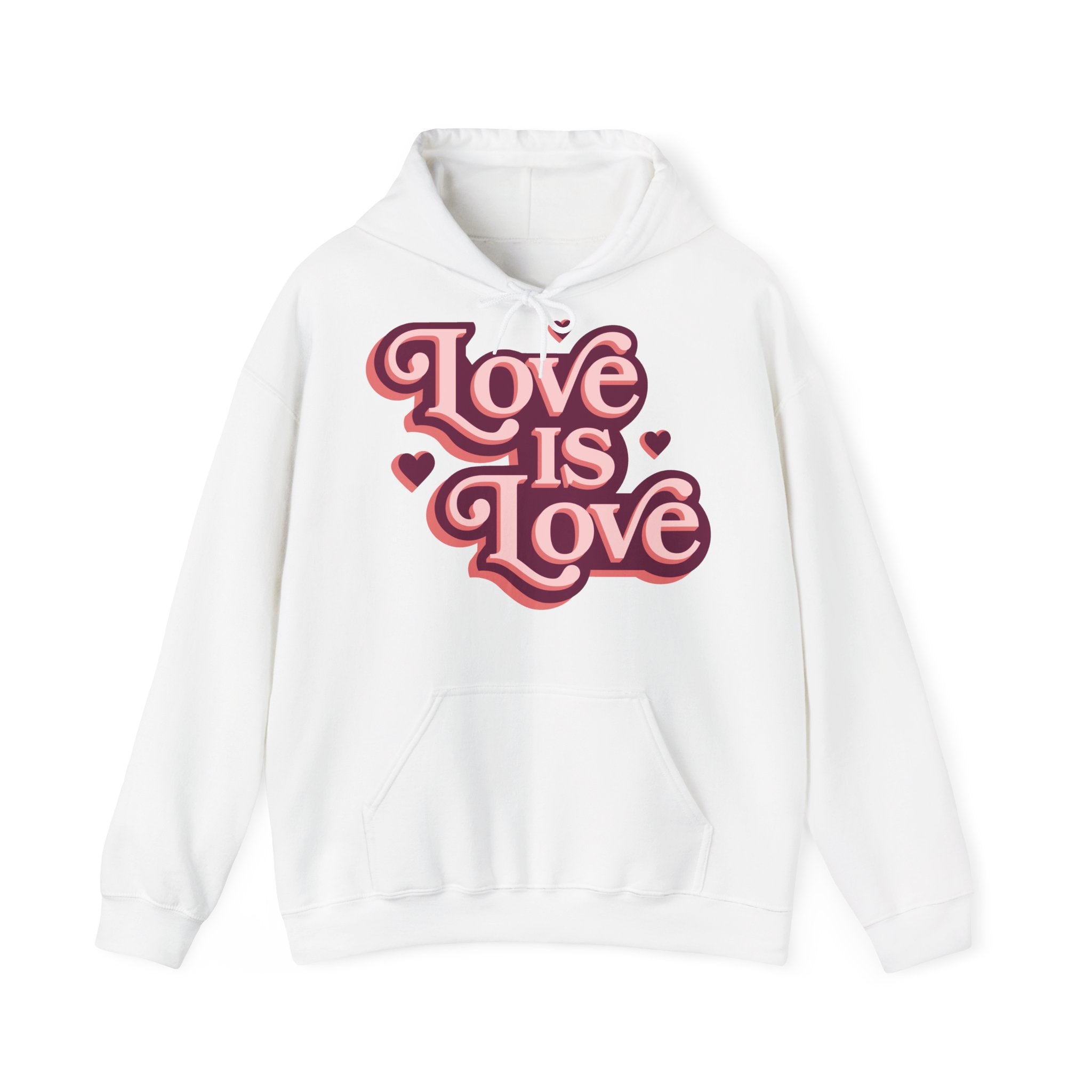 Love Is Love Hoodie – Retro Herz Pride Kapuzenpullover Ansicht 8 – Hoodie – ESTID