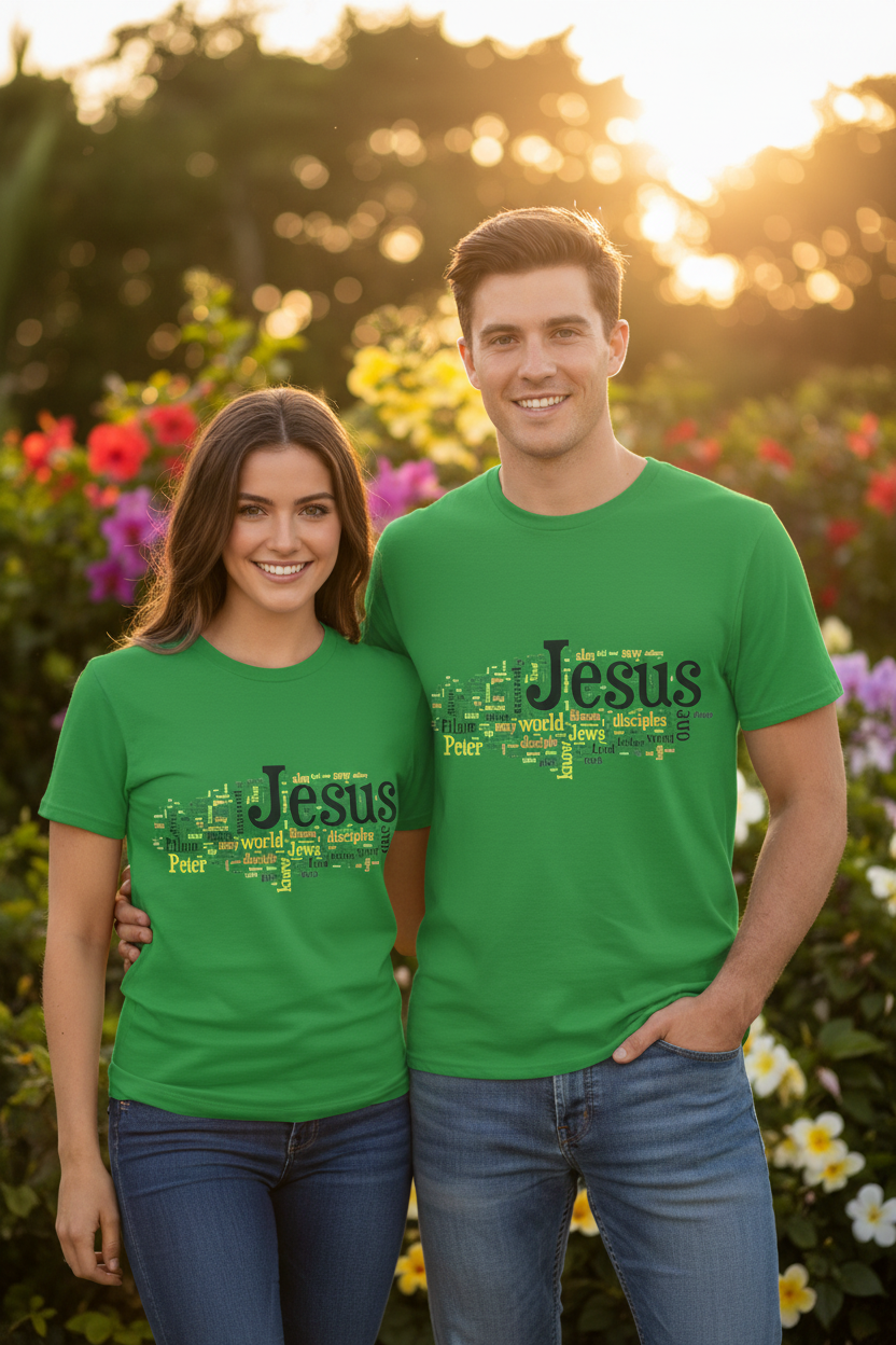 ESTID Unisex Shirt | Jesus Fisch Bibel Wortwolke Ansicht 6 – T-Shirt – ESTID