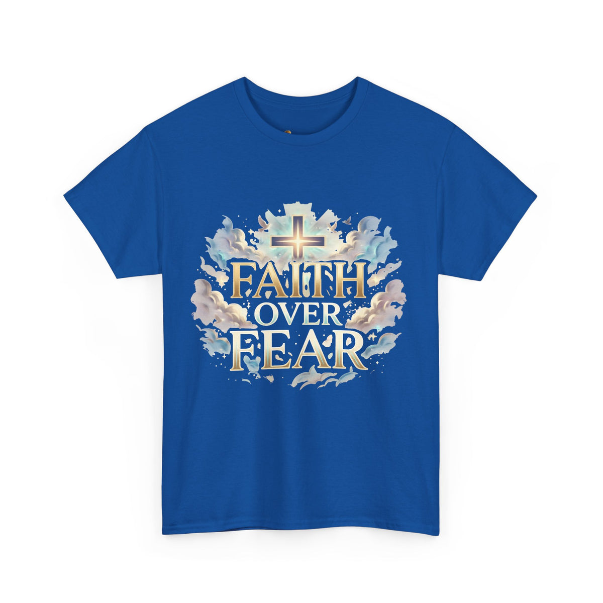 Faith Over Fear T-Shirt – Inspirierendes christliches Shirt mit Kreuz & Wolken Ansicht 9 – T-Shirt – ESTID