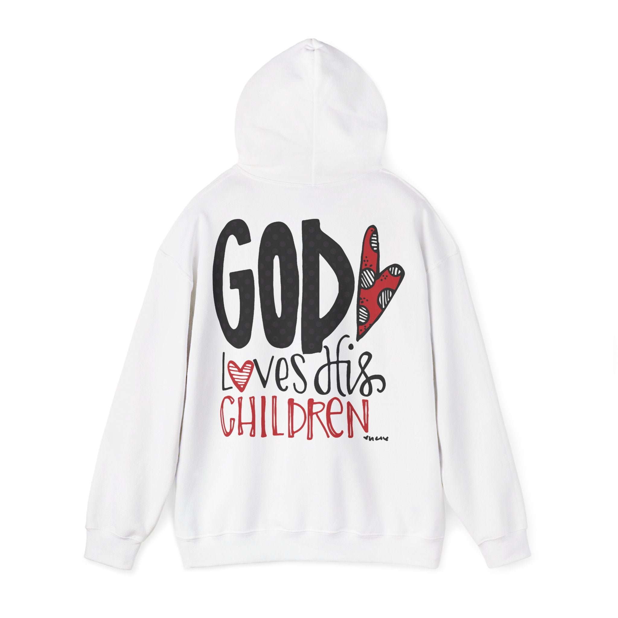 Gott liebt seine Kinder Kapuzenpullover – Cross Hoodie mit handschriftlicher Botschaft Ansicht 14 – Hoodie – ESTID