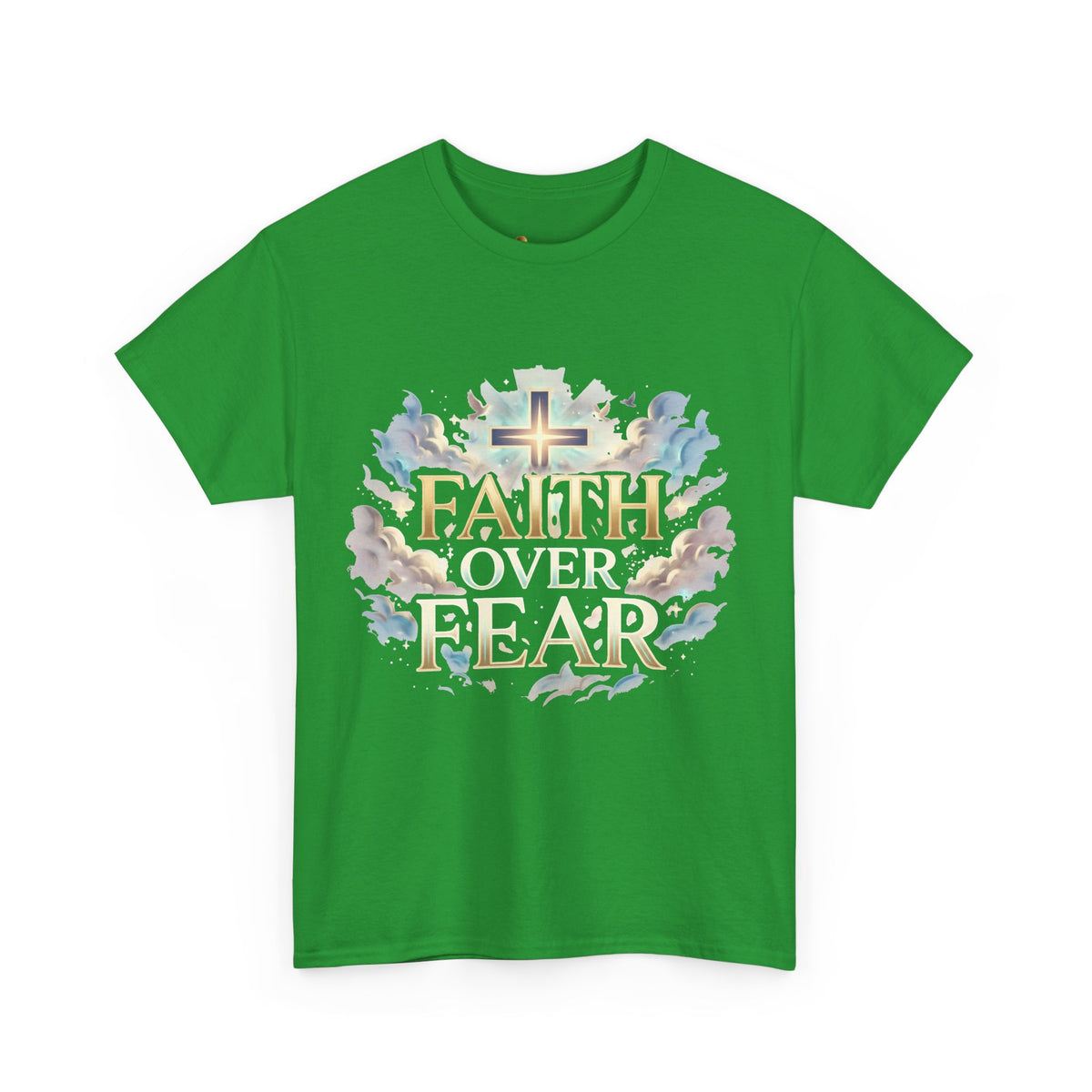 Faith Over Fear T-Shirt – Inspirierendes christliches Shirt mit Kreuz & Wolken Ansicht 7 – T-Shirt – ESTID