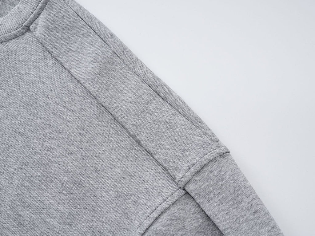 Minimalistischer Herren Rundhals-Pullover in Oversized Optik | Grau & Schwarz Ansicht 16 – pullover – ESTID