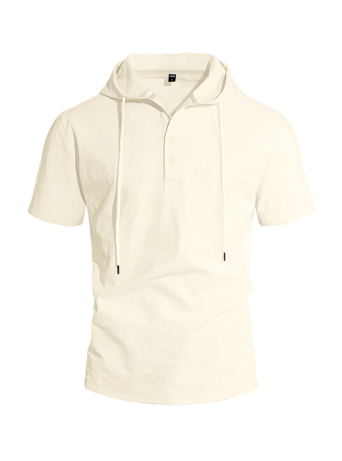 ESTID Herren Kurzarm Leinen-Kapuzenshirt | Linen-Blend Henley Shirt Ansicht 19 – Shirt – ESTID