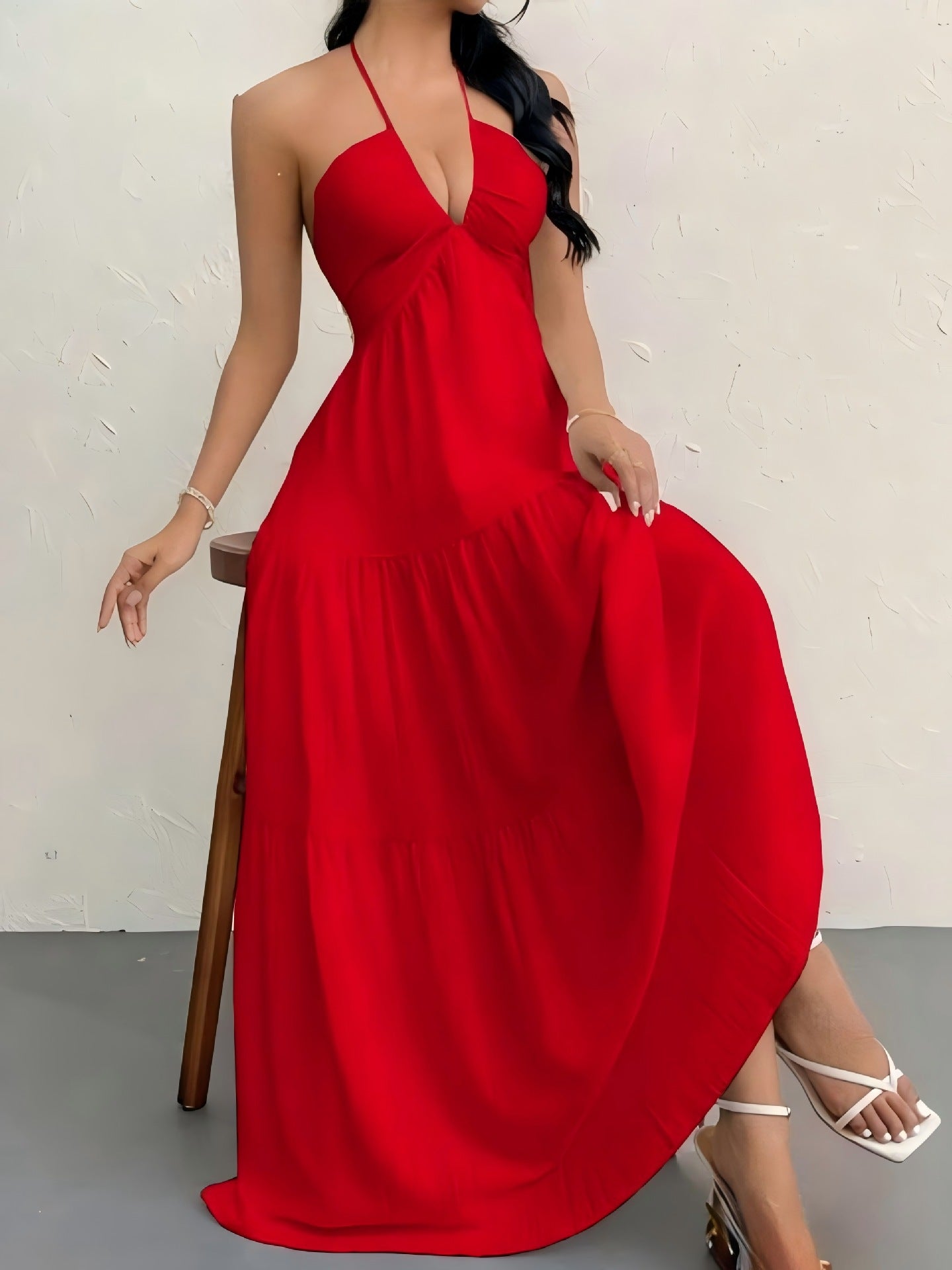 Elegantes Halterneck Sommerkleid | Rückenfrei & A-Linie Ansicht 10 – Kleid – ESTID
