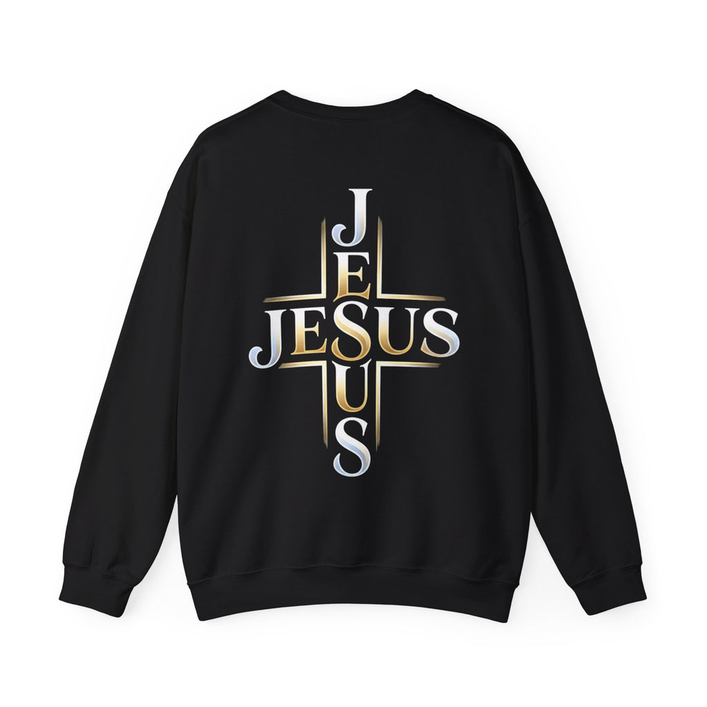 Faith Over Fear Crewneck Sweatshirt – Christliches Kreuz & Jesus Pullover