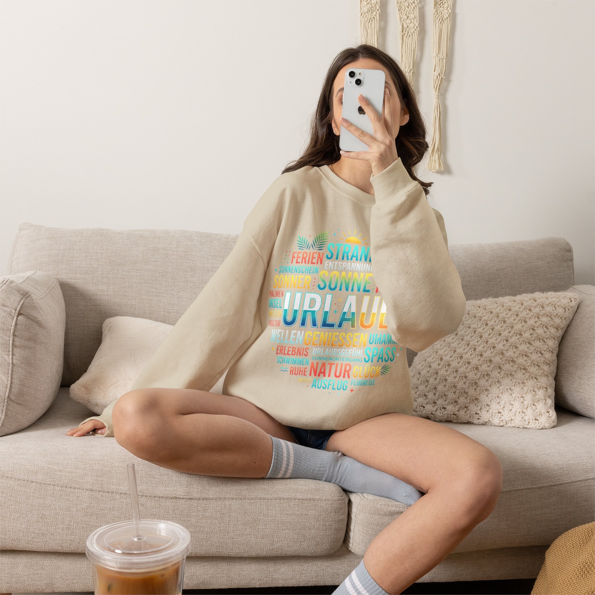 Tropical Palm Sunset Sweatshirt – Beach Vacation Crewneck