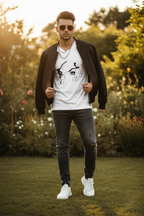 ESTID Herren V-Neck Shirt | Peeking Eyes Graphic Print – V-neck – ESTID