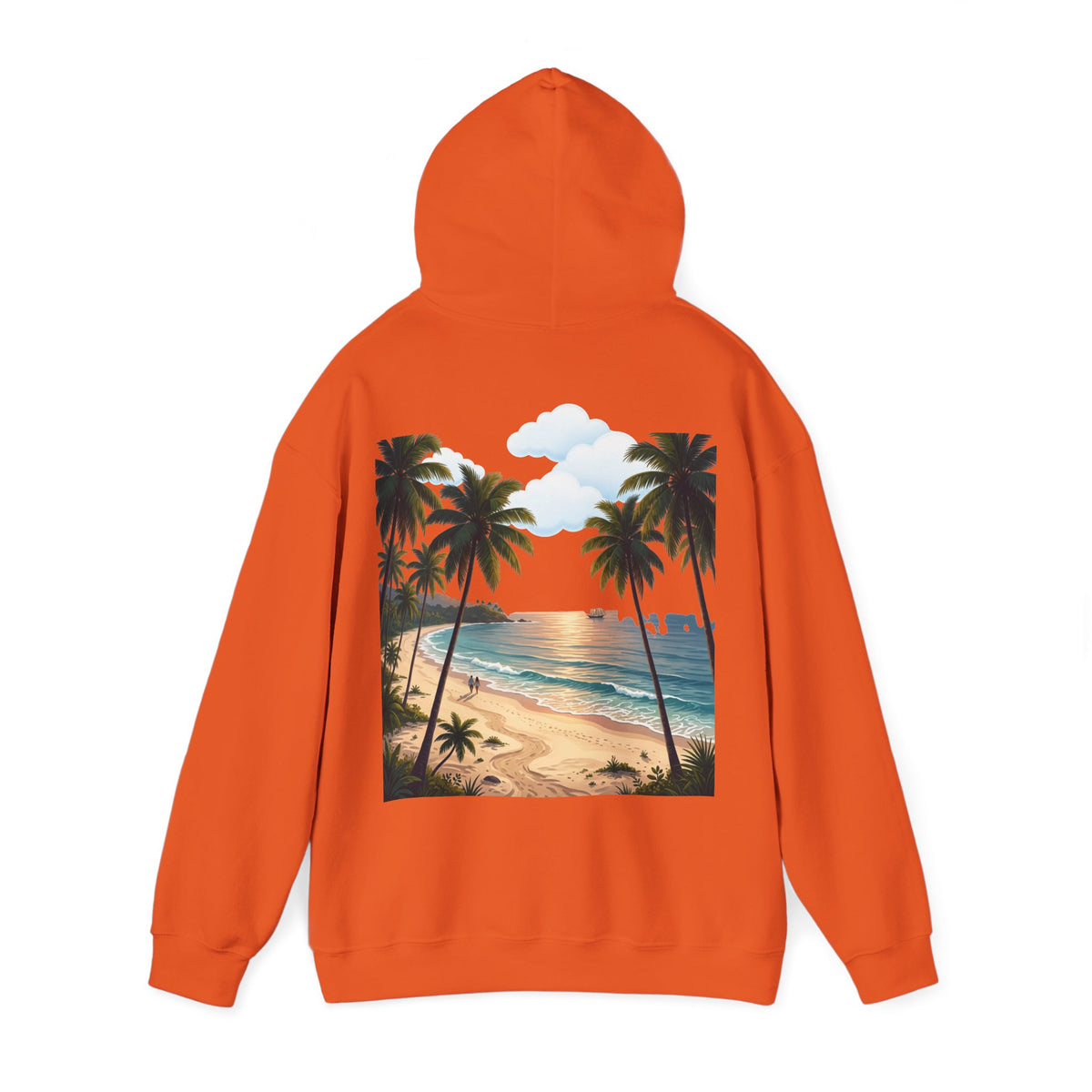 Urlaub Hoodie – Tropischer Palm Sunset Kapuzenpullover Ansicht 3 – Hoodie – ESTID