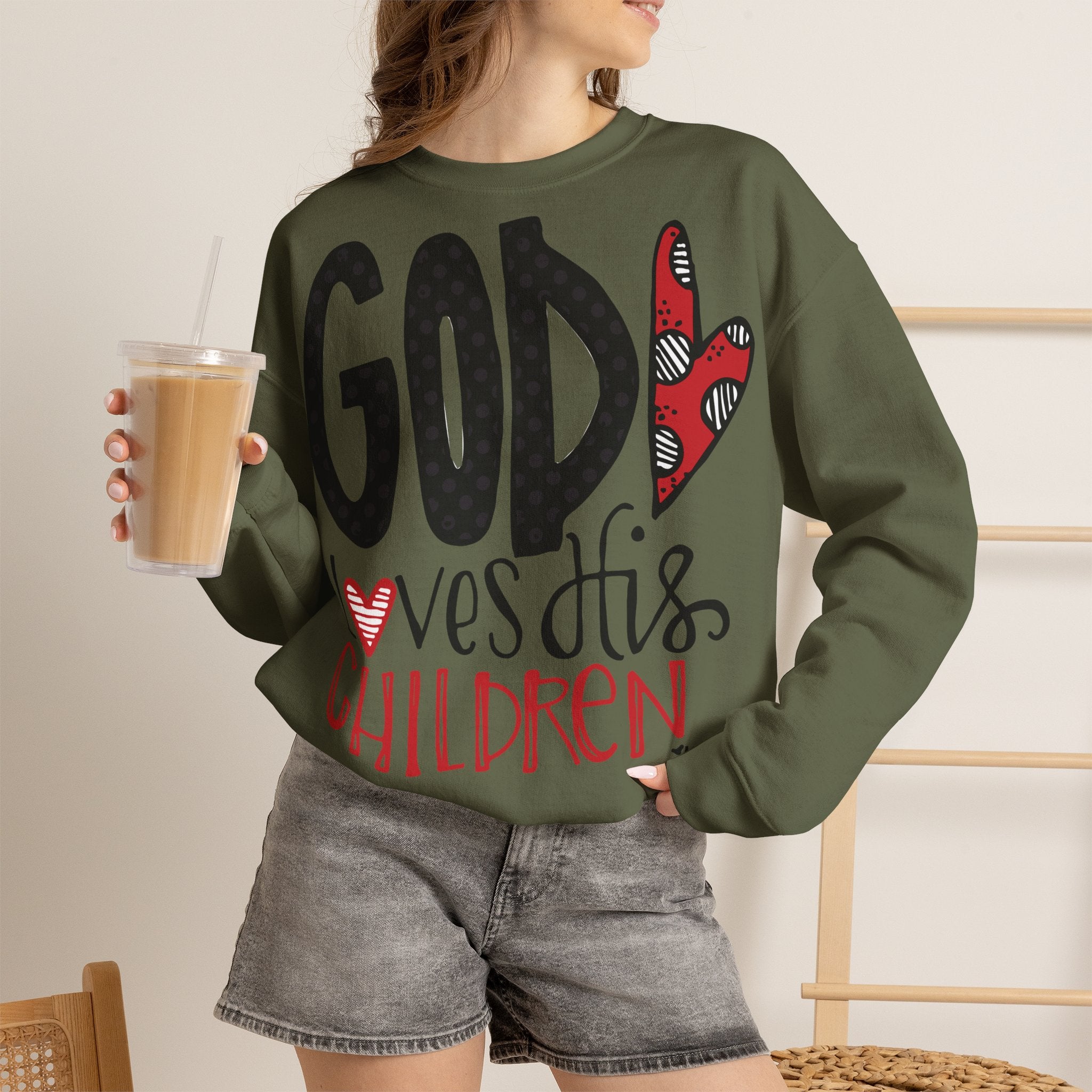 Gott liebt Seine Kinder Sweatshirt – Faith-Crewneck für Kinder und Familie Ansicht 29 – Sweatshirt – ESTID
