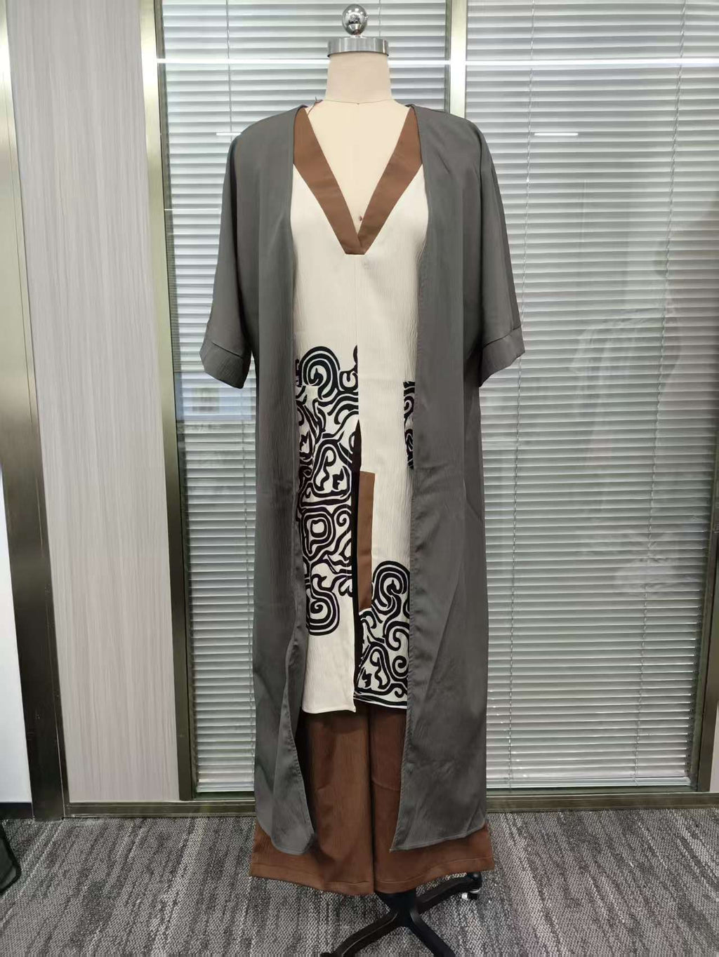 Bohemian Zweiteiler Set: Lange Tunika & Weite Hose Ansicht 7 – set – ESTID