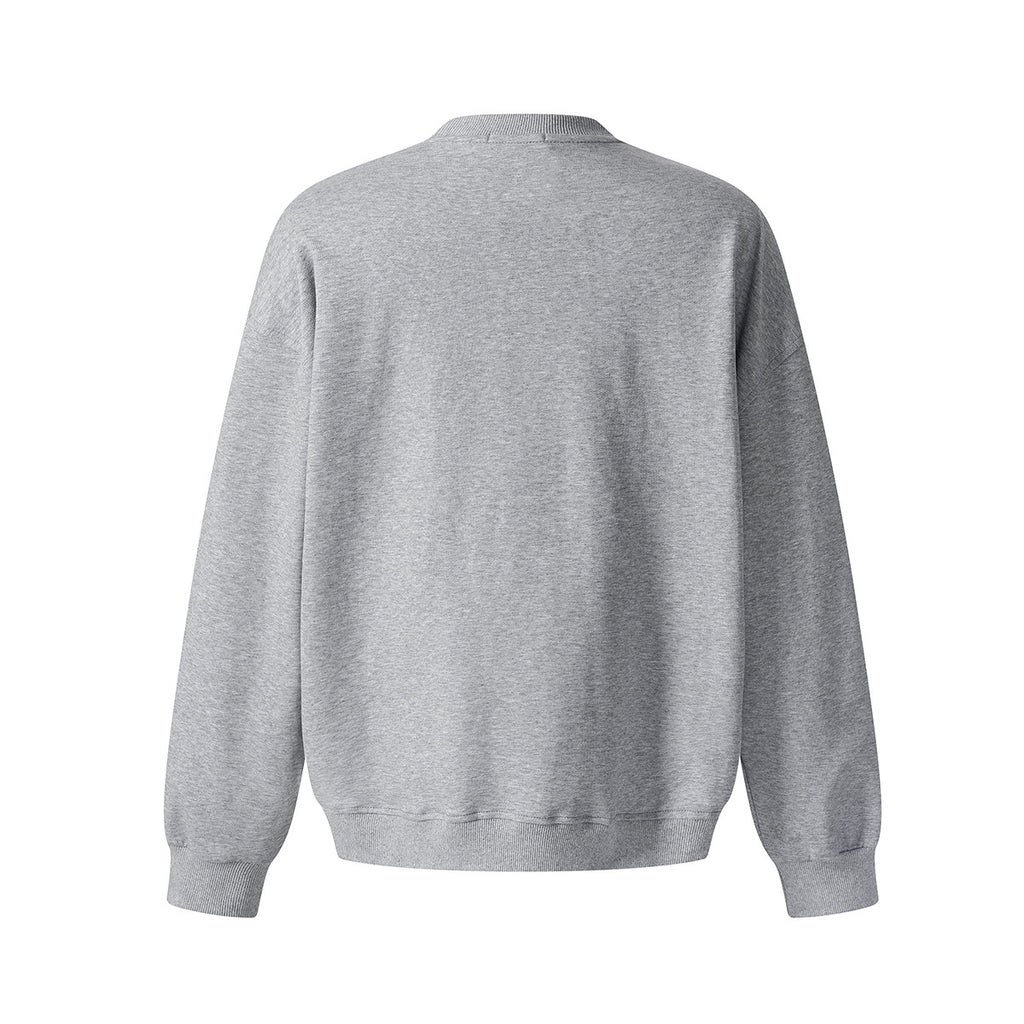 Minimalistischer Herren Rundhals-Pullover in Oversized Optik | Grau & Schwarz Detailansicht – pullover – ESTID