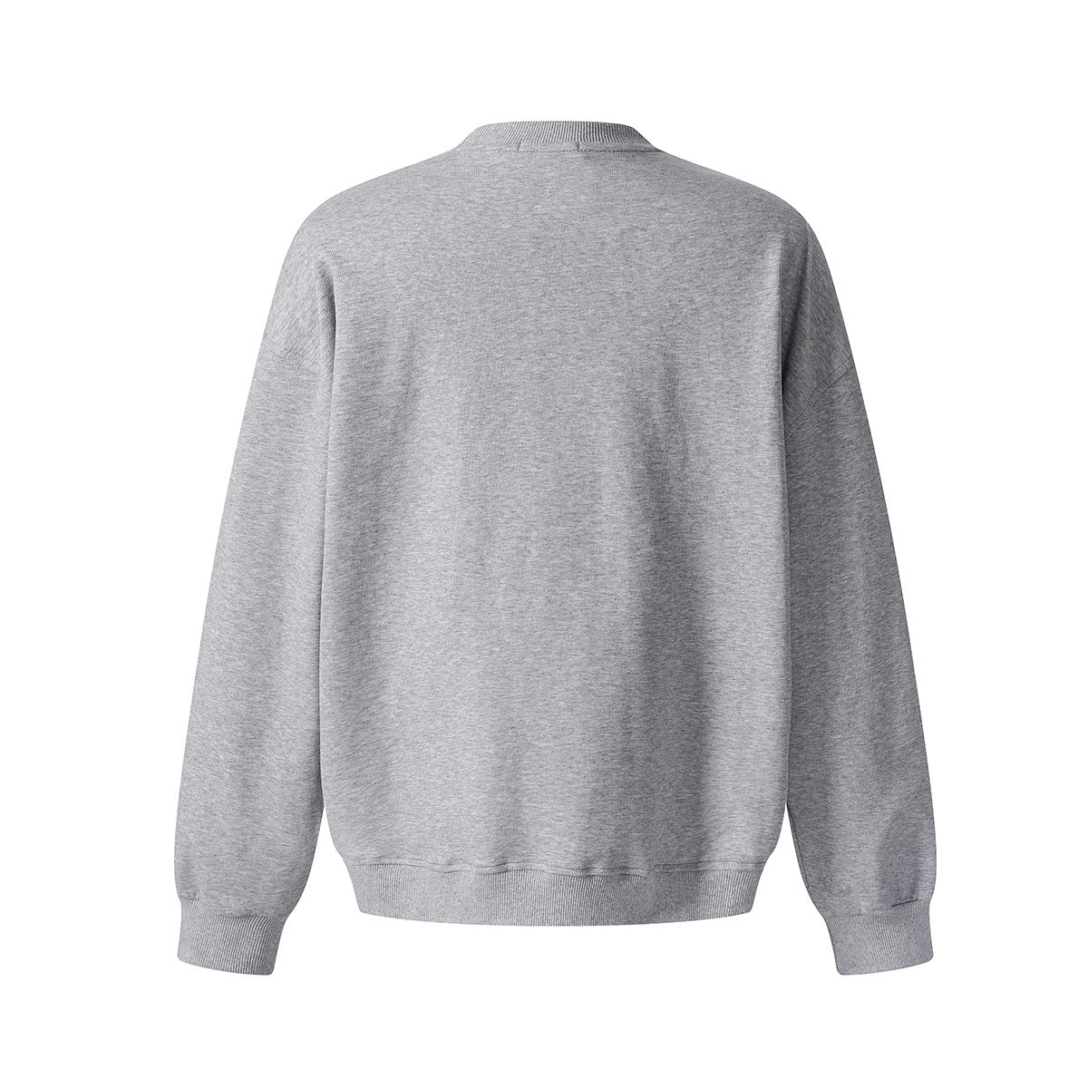 Minimalistischer Herren Rundhals-Pullover in Oversized Optik | Grau & Schwarz Detailansicht – pullover – ESTID