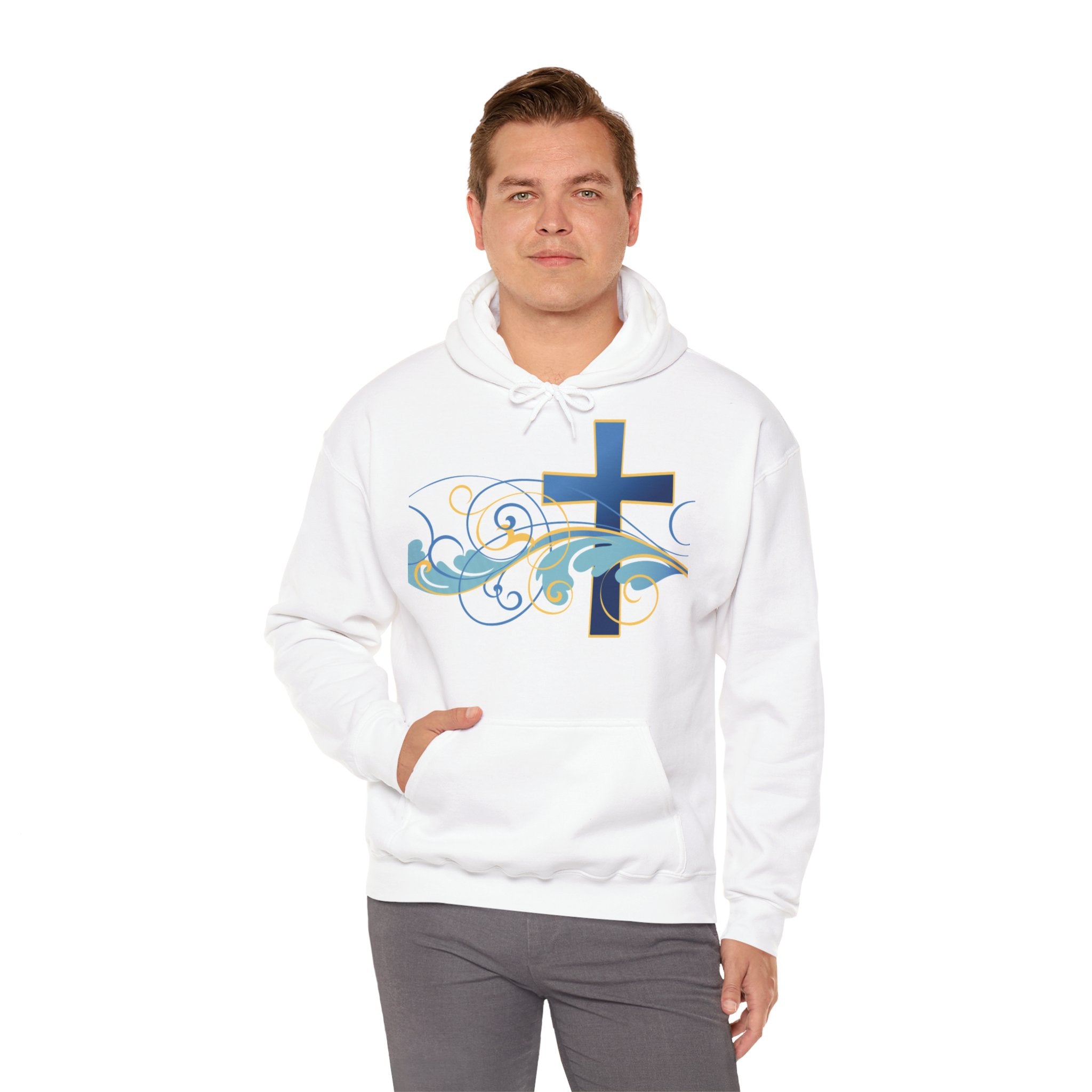 Gott liebt seine Kinder Kapuzenpullover – Cross Hoodie mit handschriftlicher Botschaft Ansicht 18 – Hoodie – ESTID